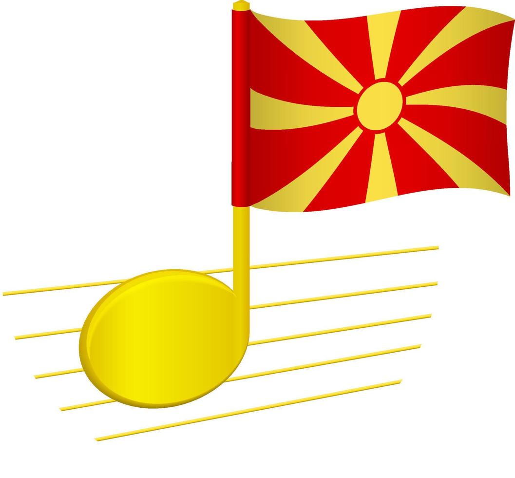 bandeira da macedônia e nota musical vetor