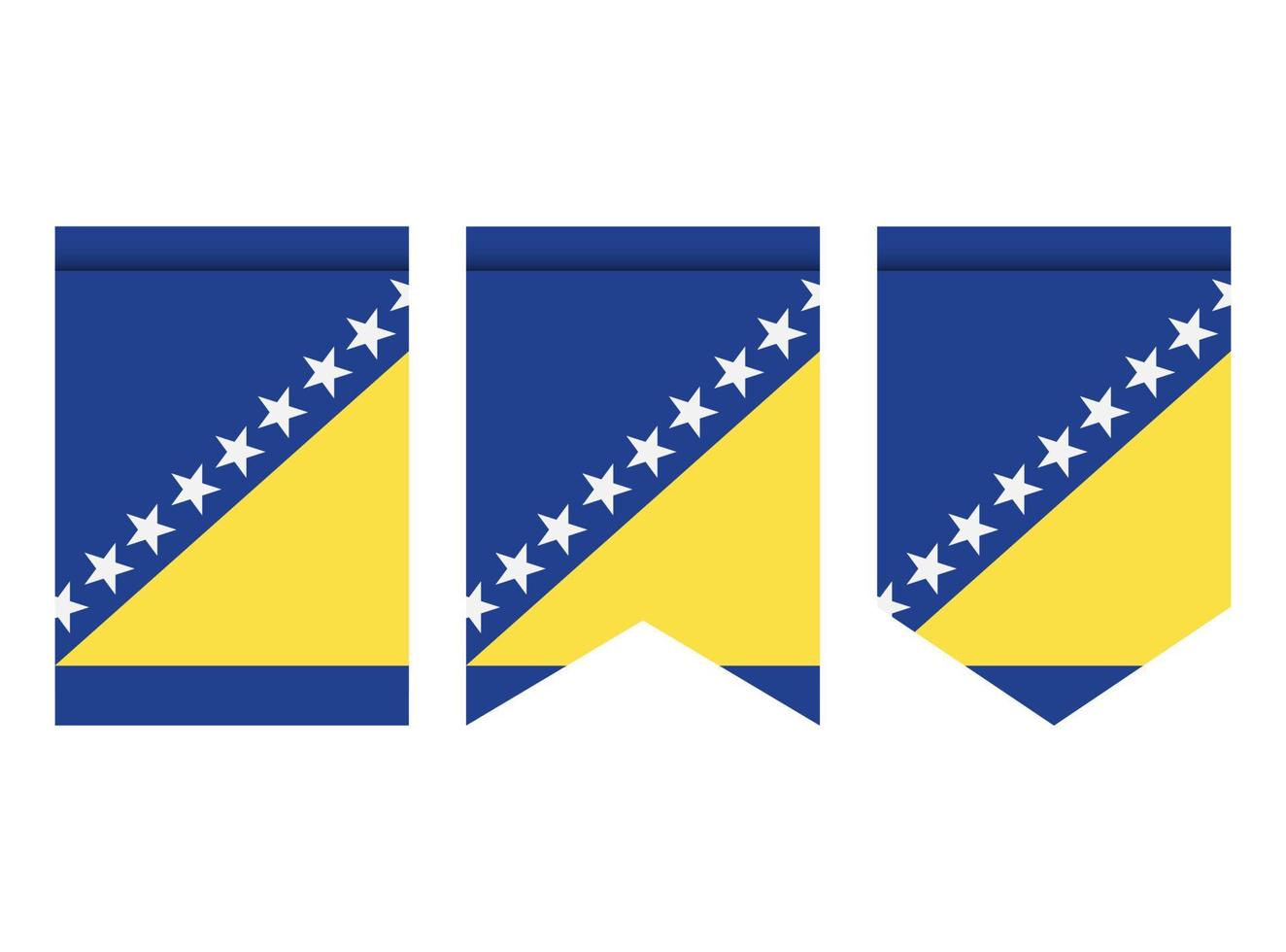bandeira da Bósnia e Herzegovina ou galhardete isolado no fundo branco. ícone de bandeira de galhardete. vetor
