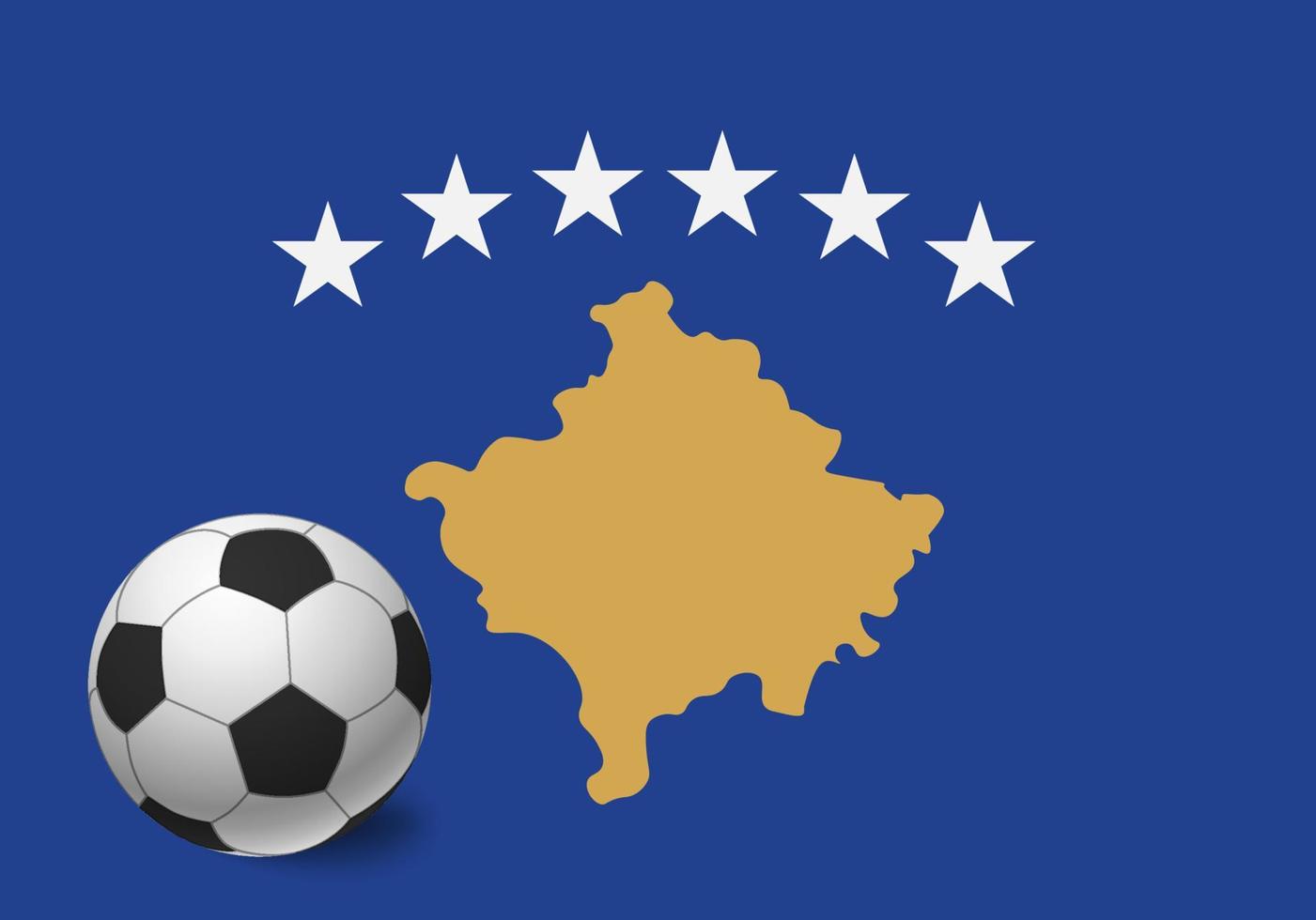 bandeira do Kosovo e bola de futebol vetor