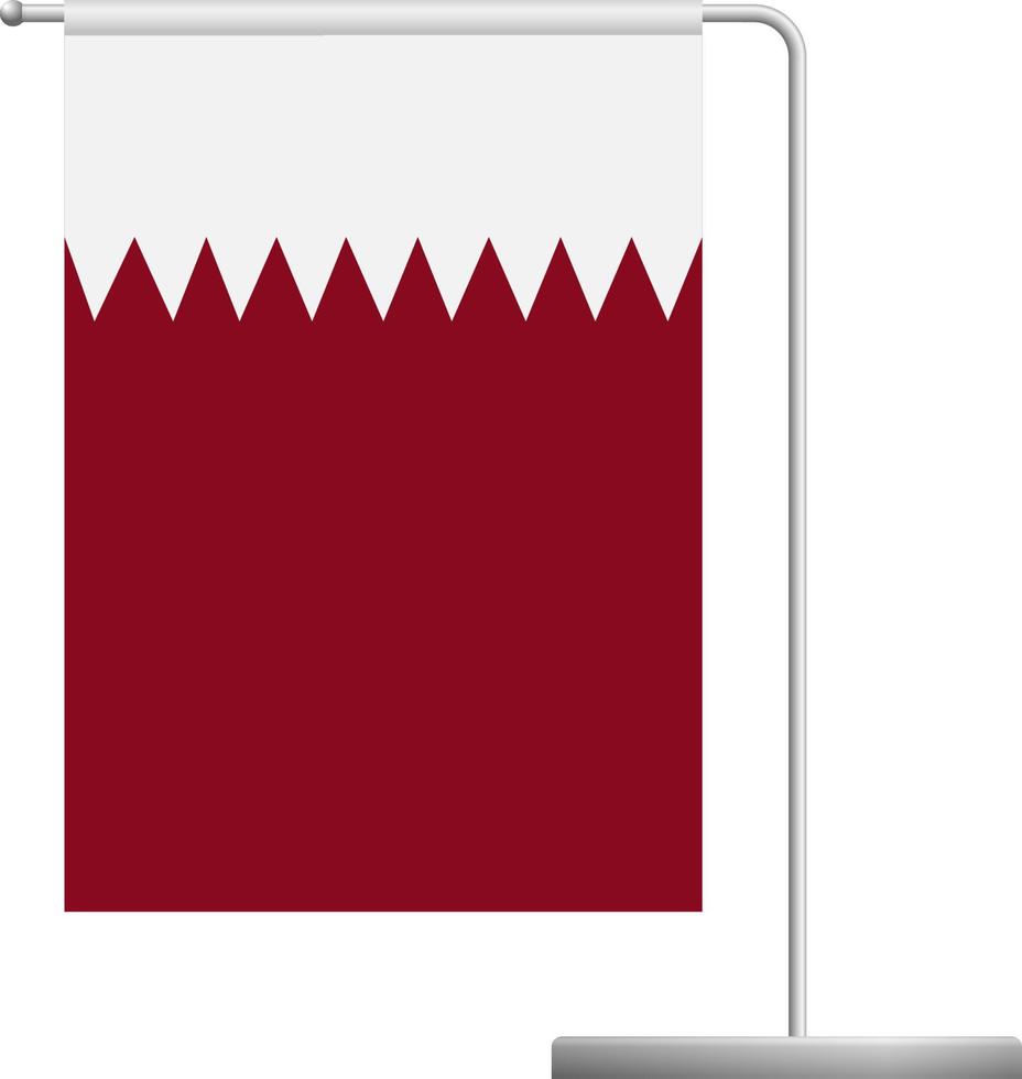 bandeira do catar no ícone do poste vetor