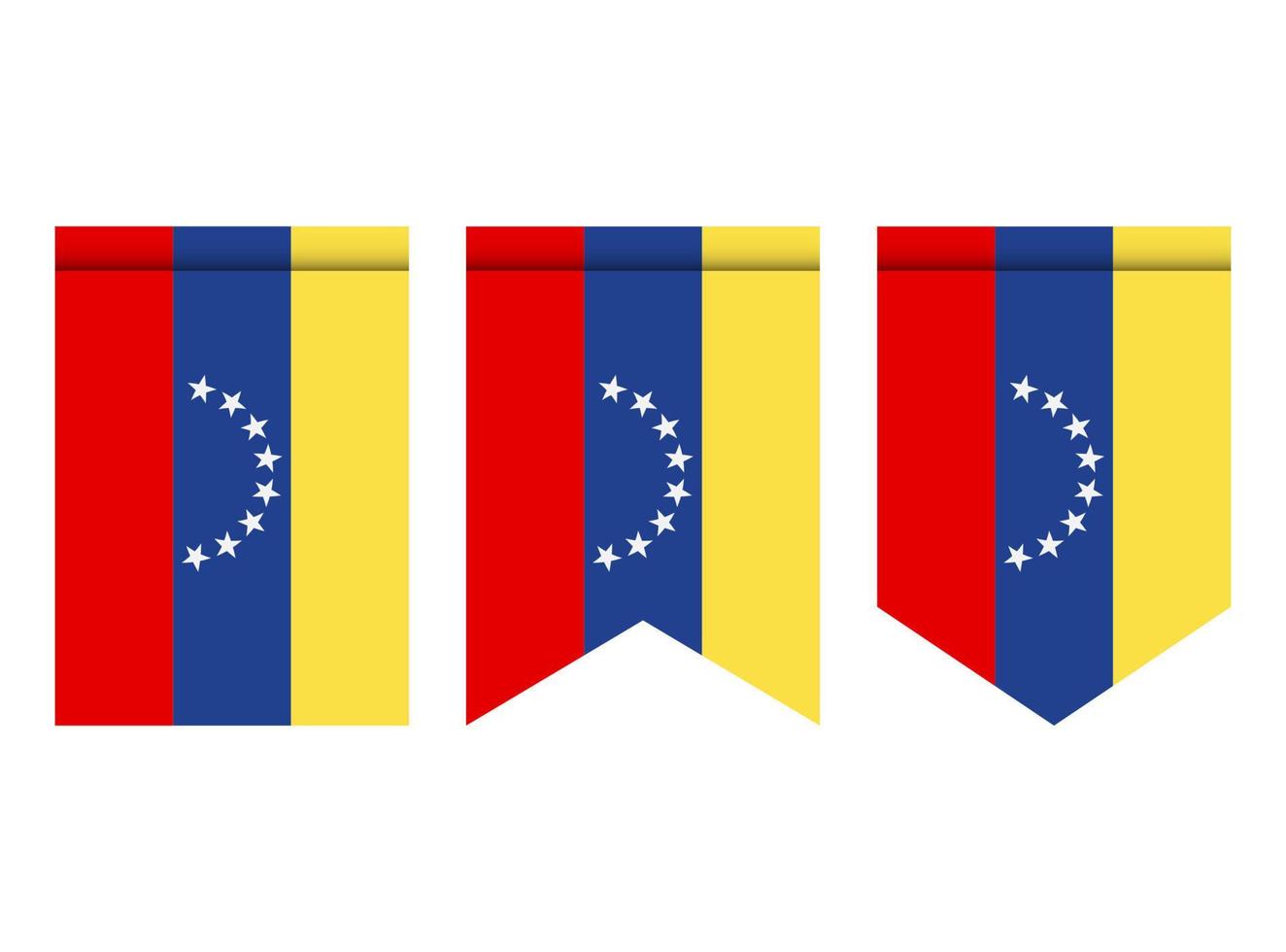 bandeira da venezuela ou galhardete isolado no fundo branco. ícone de bandeira de galhardete. vetor