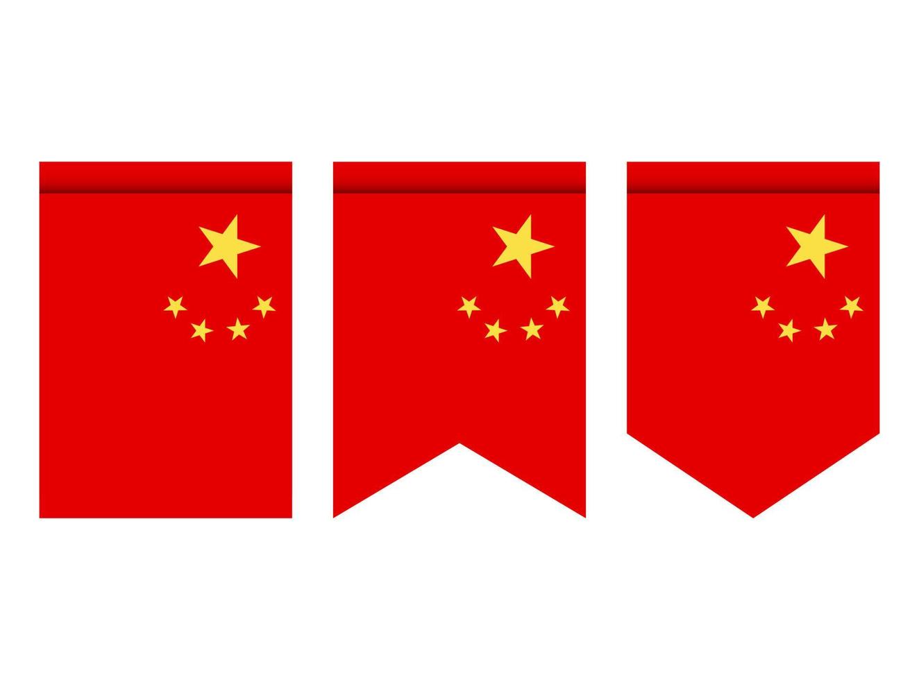 bandeira da China ou galhardete isolado no fundo branco. ícone de bandeira de galhardete. vetor