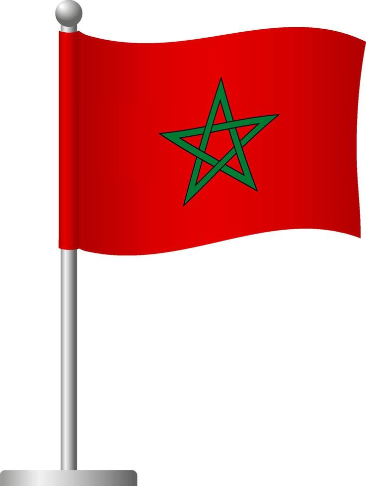 bandeira de Marrocos no ícone do poste vetor