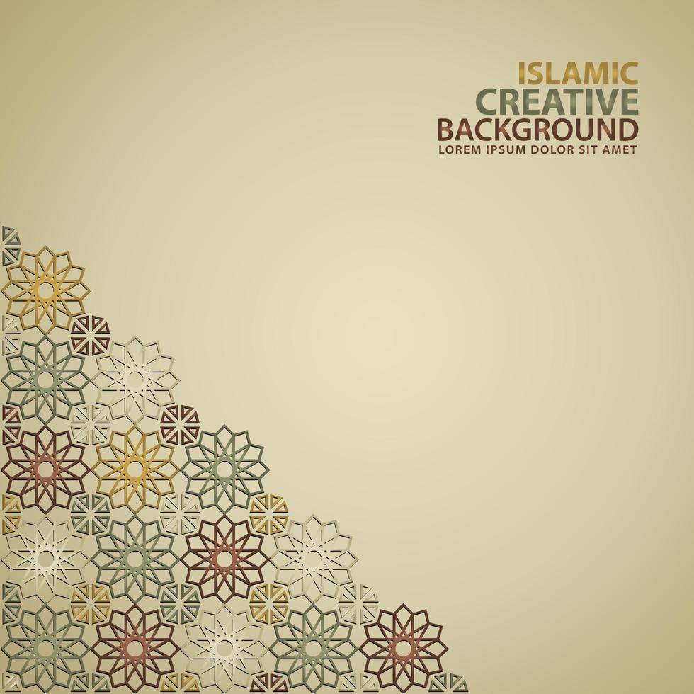 ornamento islâmico de mosaico para modelo de plano de fundo de cartão vetor