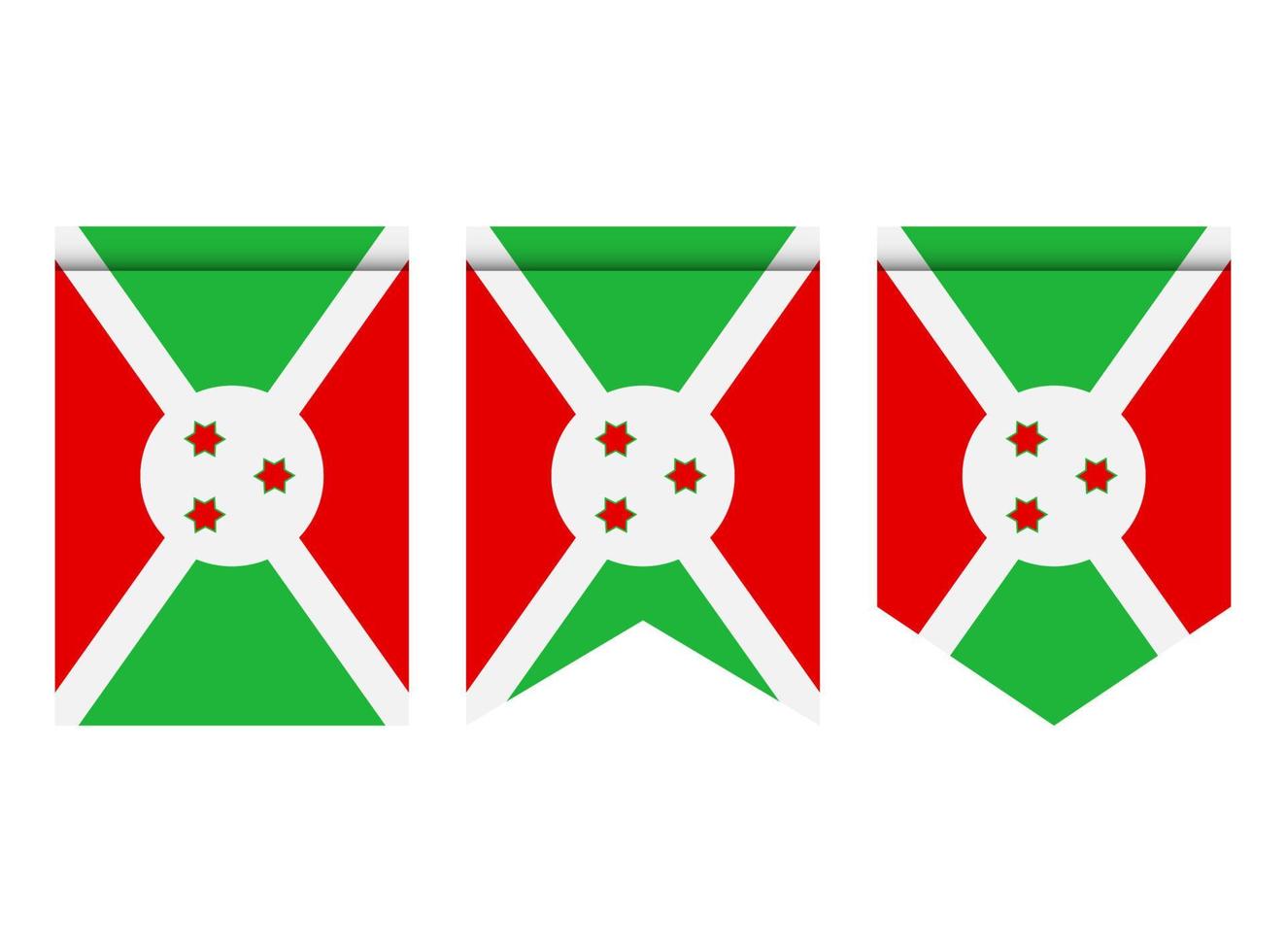 bandeira do burundi ou galhardete isolado no fundo branco. ícone de bandeira de galhardete. vetor