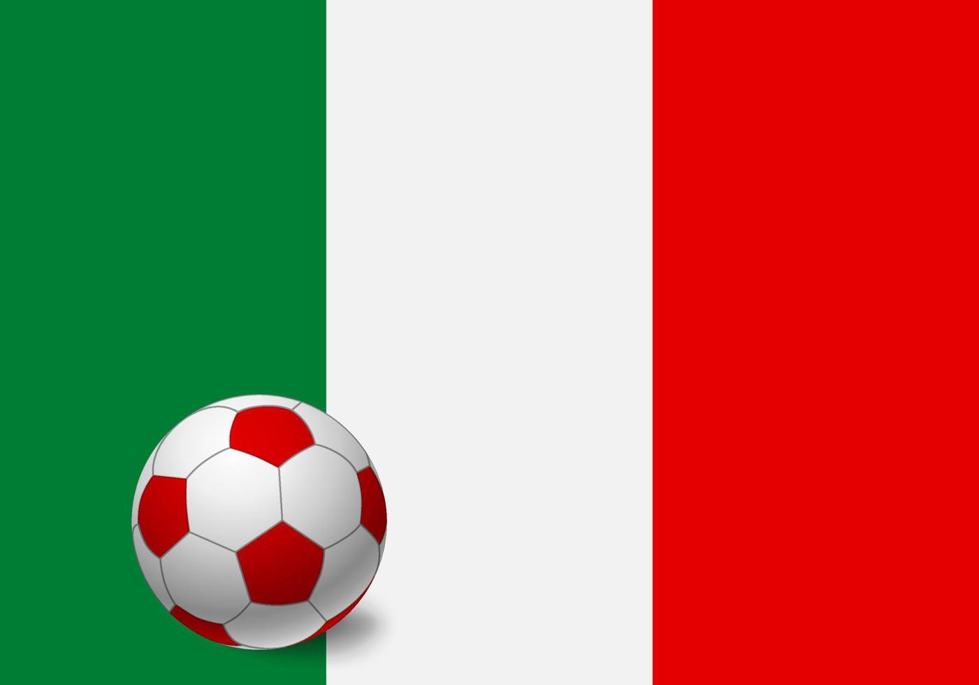 bandeira da itália e bola de futebol vetor