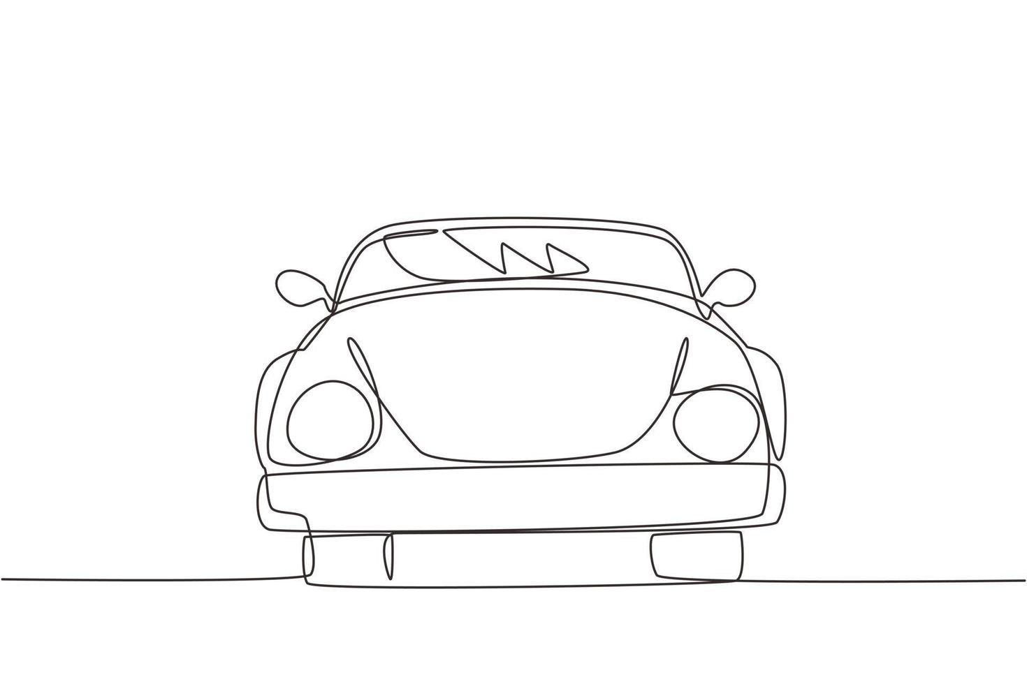 único carro cabriolet de desenho de linha. beleza desporto negócio confortável cabrio automóvel supercarro. modelo de veículo motorizado retrô clássico. ilustração em vetor gráfico de desenho de linha contínua moderna