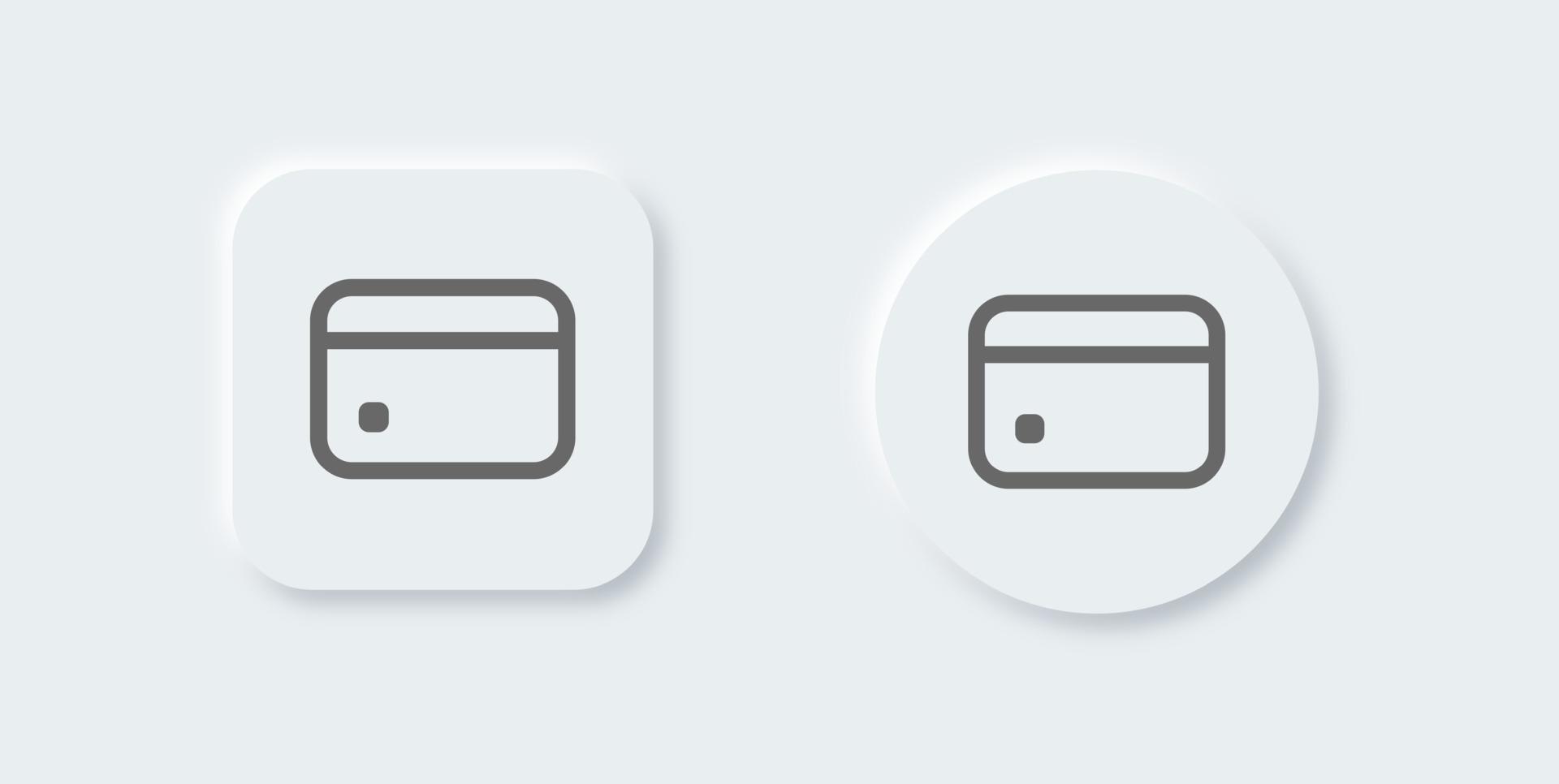 ícone de linha de cartão de crédito no estilo de design neomórfico. ilustração em vetor cartão de pagamento.