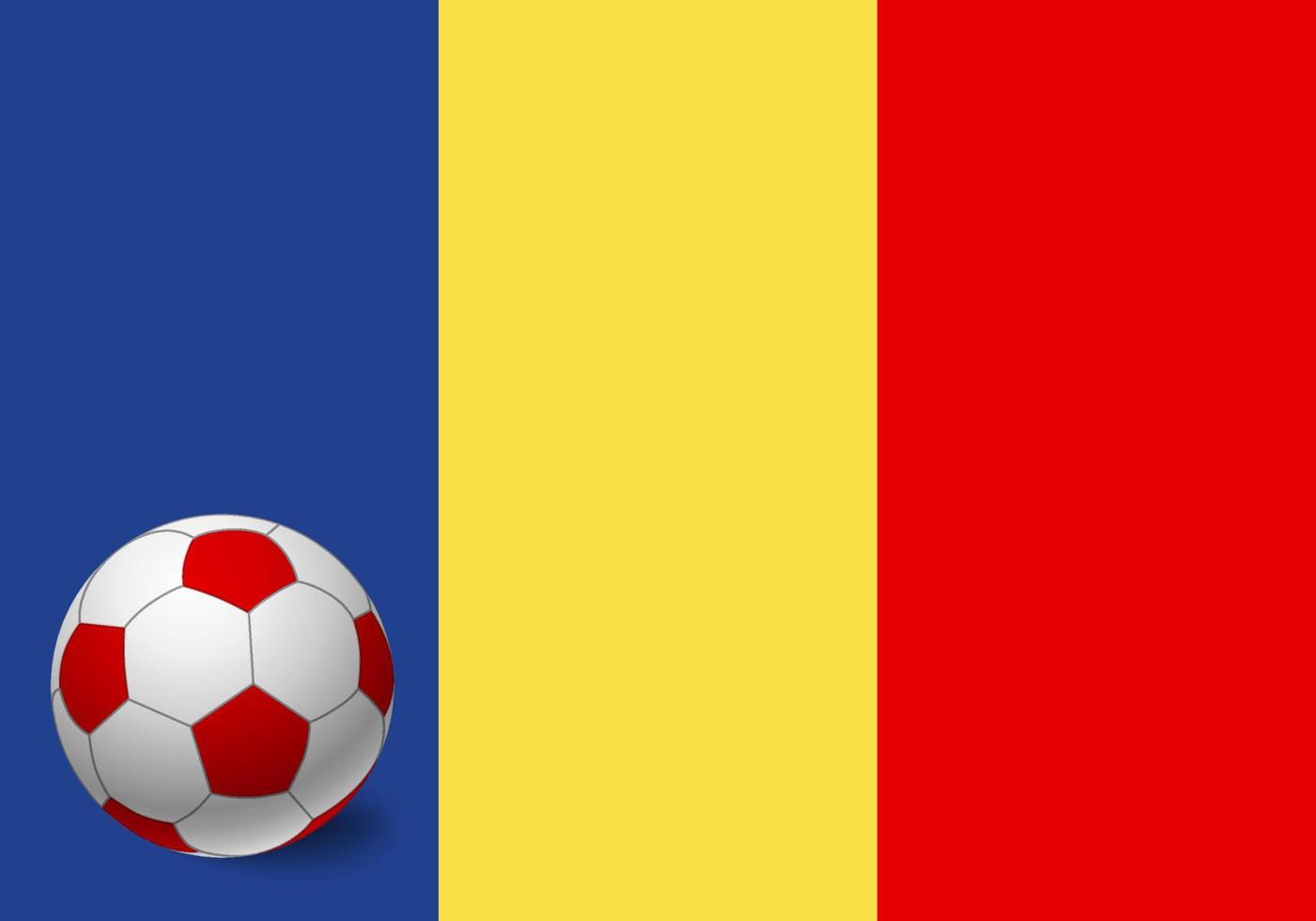bandeira do chad e bola de futebol vetor