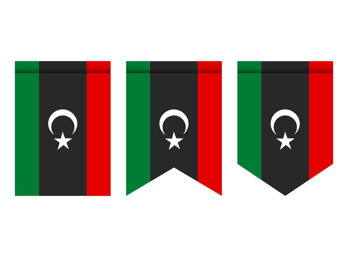 bandeira da líbia ou galhardete isolado no fundo branco. ícone de bandeira de galhardete. vetor