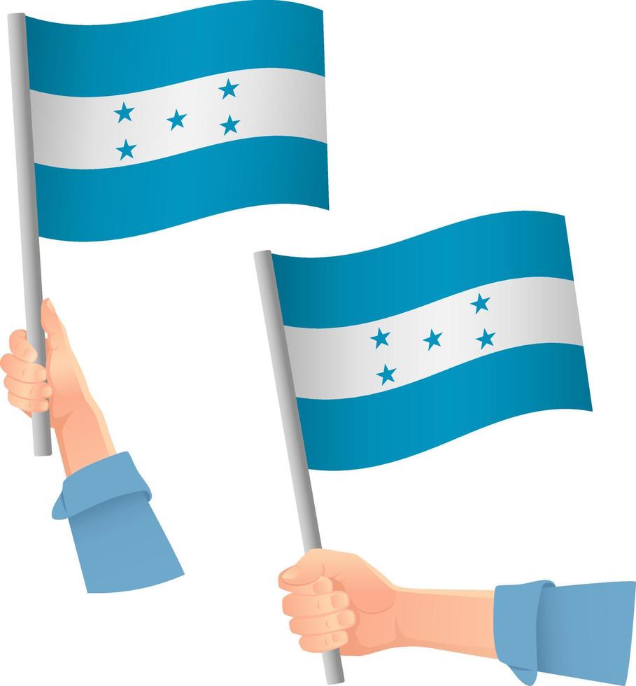 bandeira de honduras em ícone de mão vetor