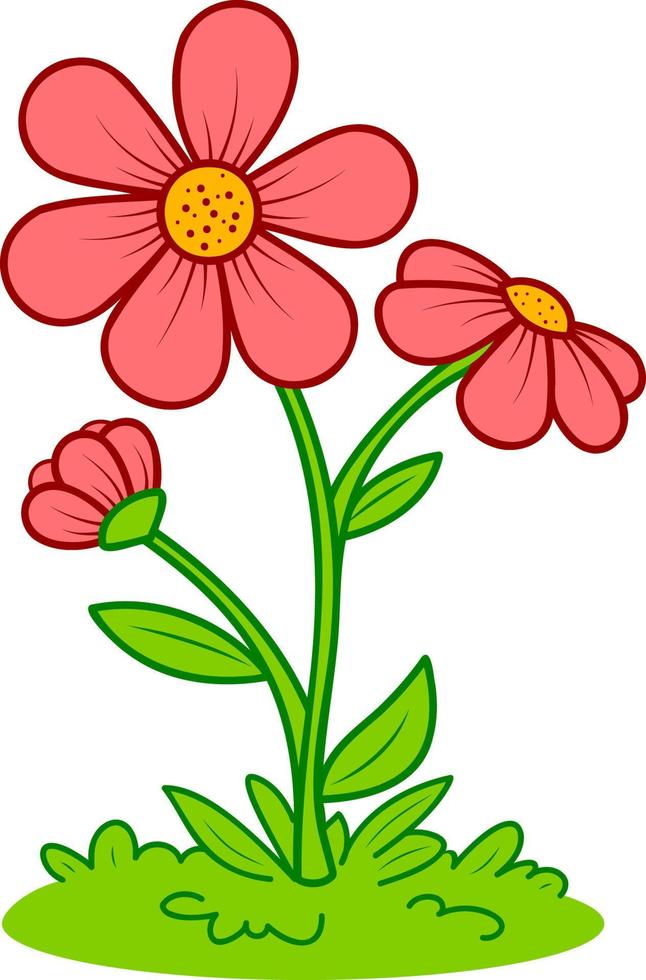 desenho de flor fofo vetor