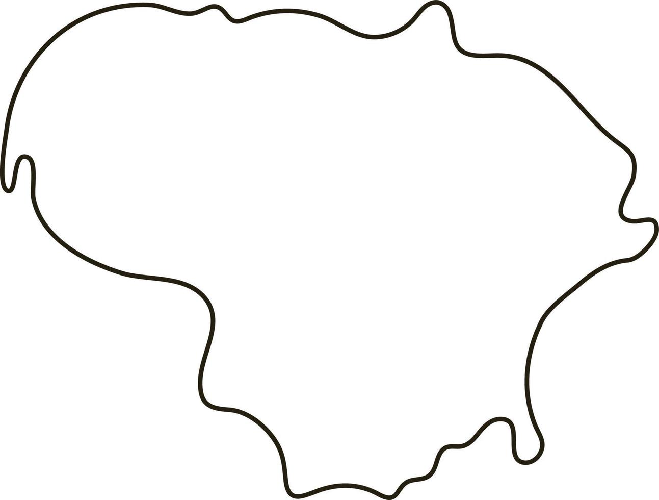 mapa da Lituânia. ilustração vetorial de mapa de contorno simples vetor
