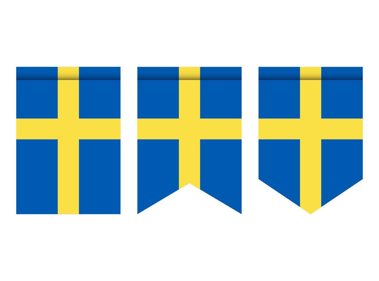 bandeira da suécia ou galhardete isolado no fundo branco. ícone de bandeira de galhardete. vetor