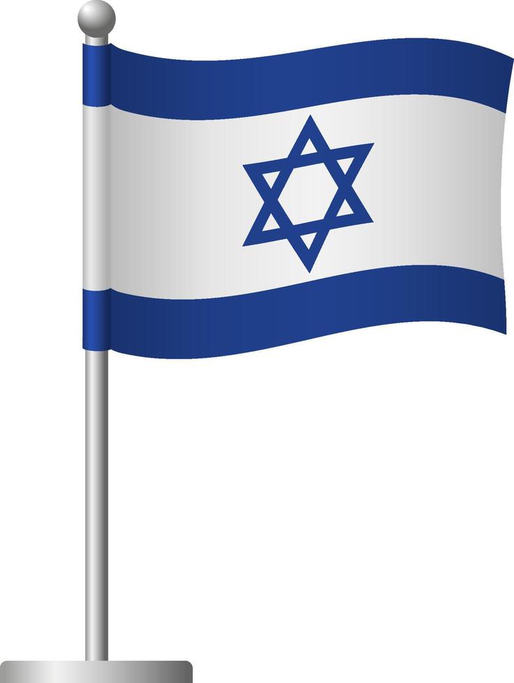 bandeira de israel no ícone do poste vetor