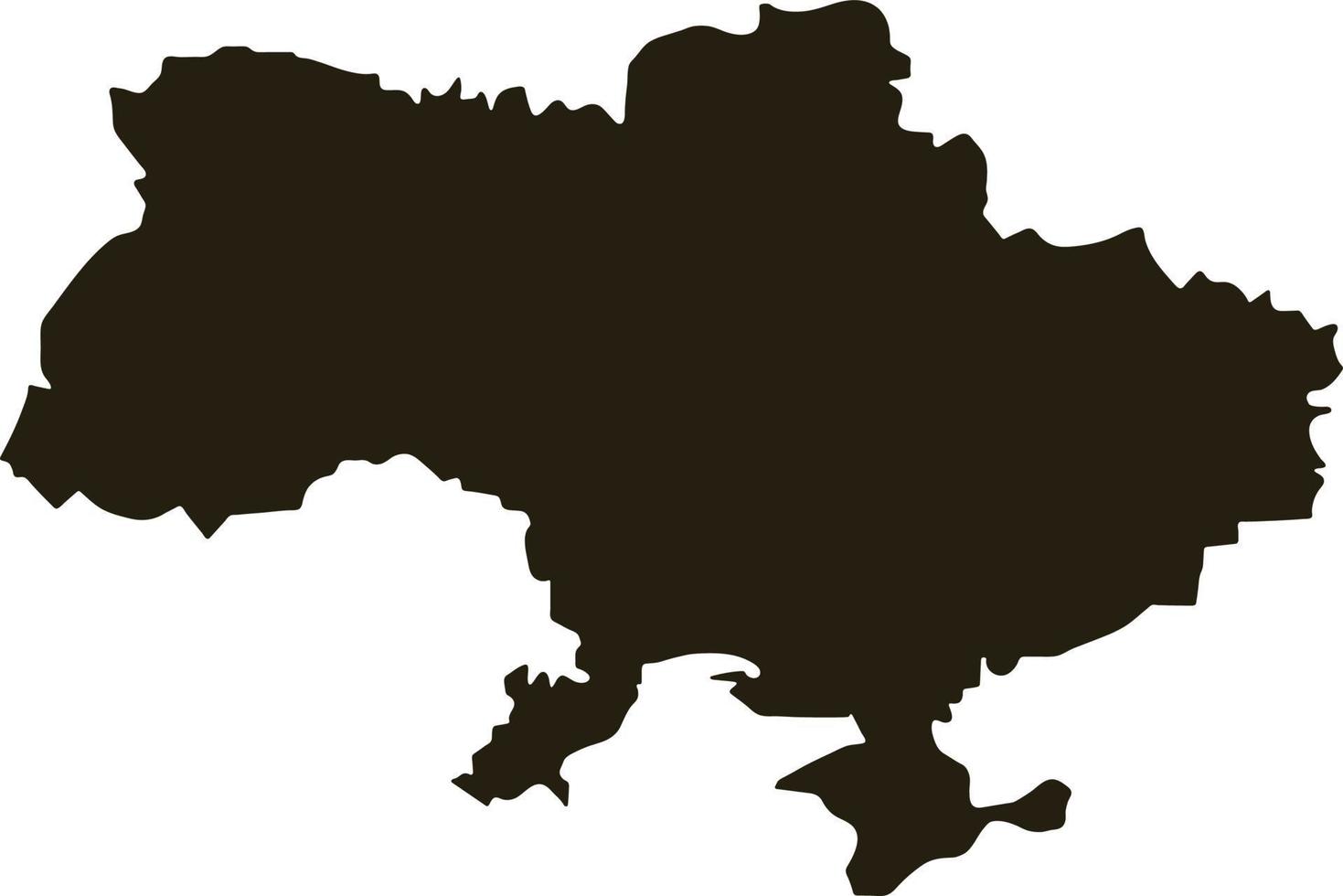 mapa da ucrânia. ilustração vetorial de mapa preto sólido vetor