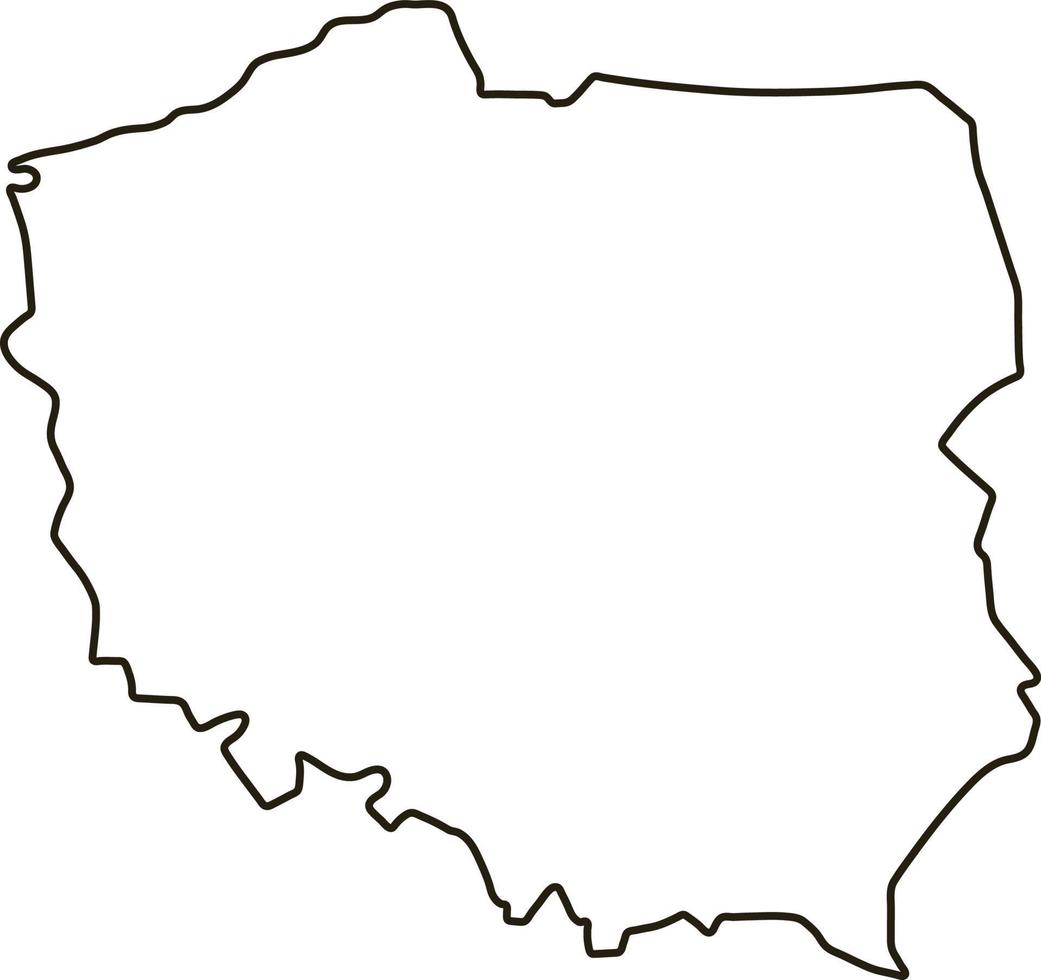 mapa da Polônia. ilustração vetorial de mapa de contorno vetor