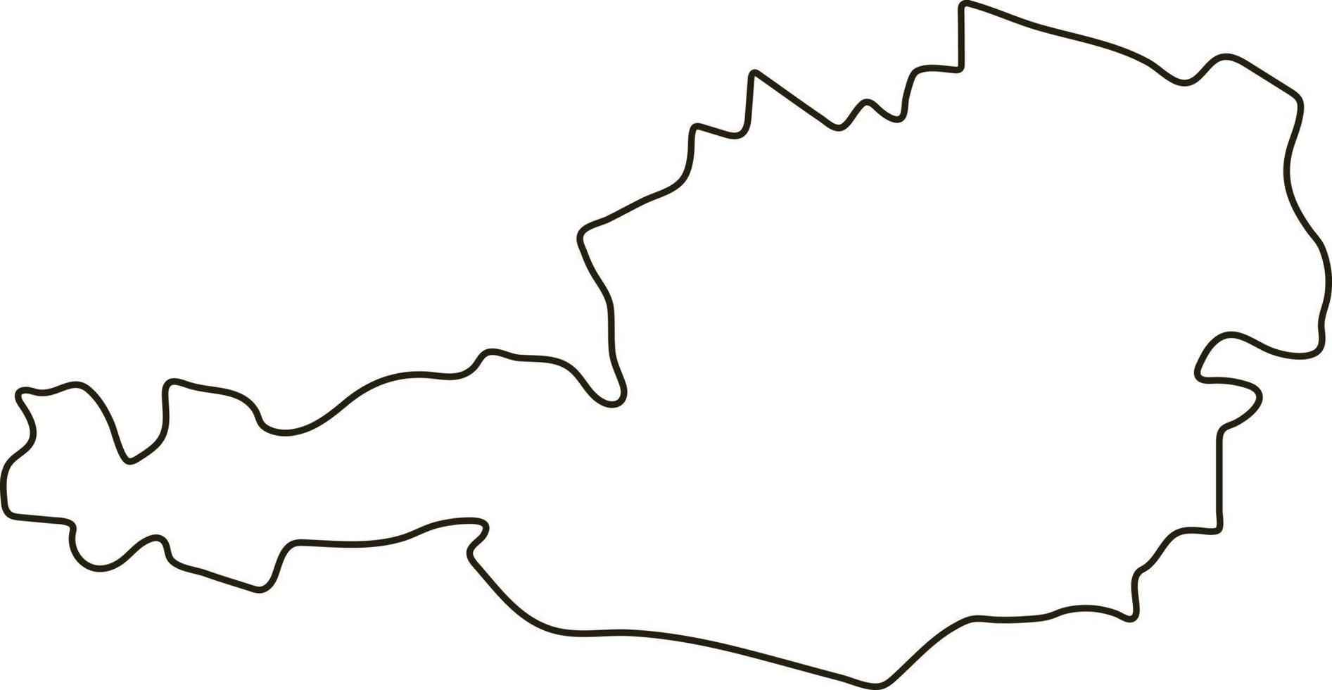 mapa da Áustria. ilustração vetorial de mapa de contorno vetor