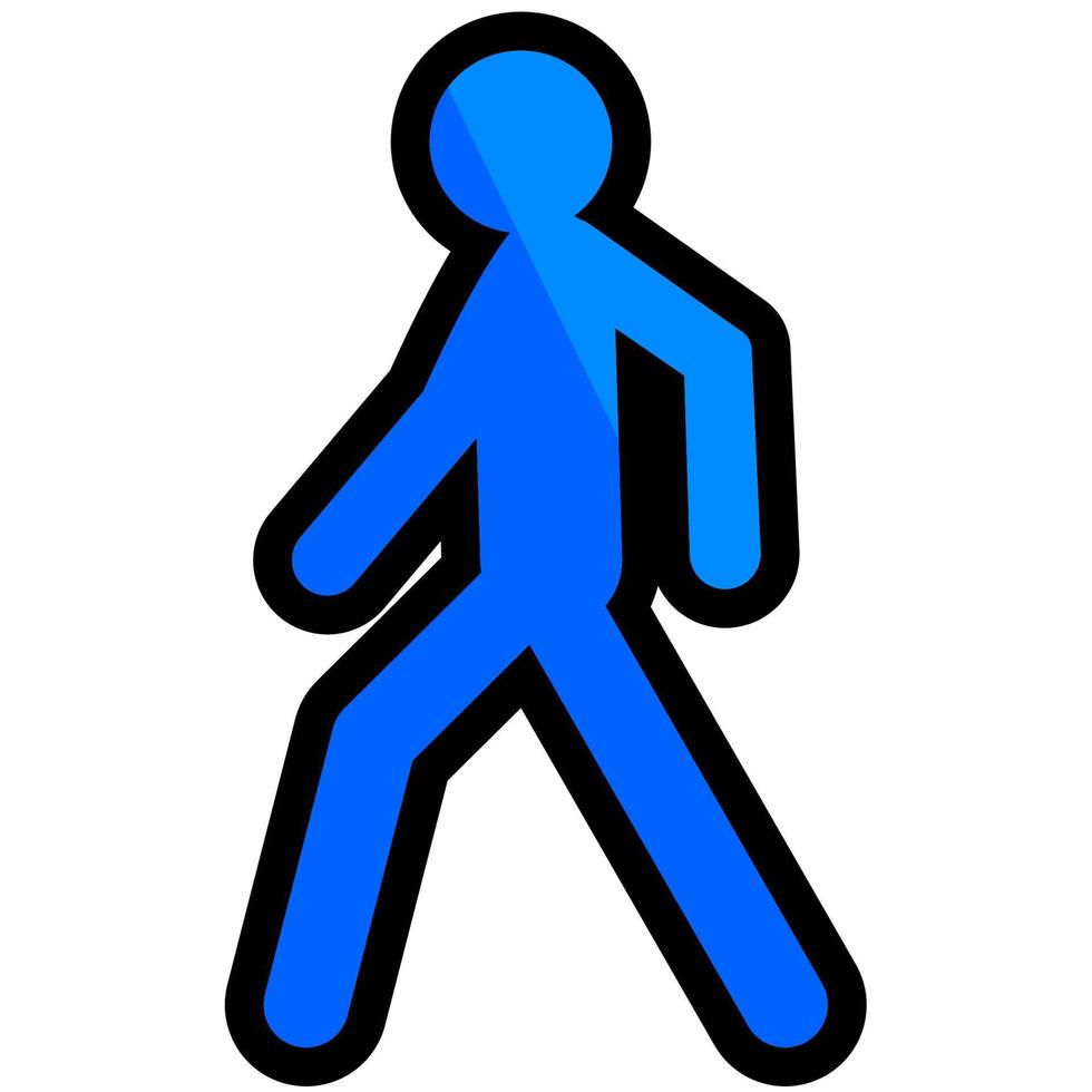 ícone de linha de pedestres isolado em um fundo branco. vetor