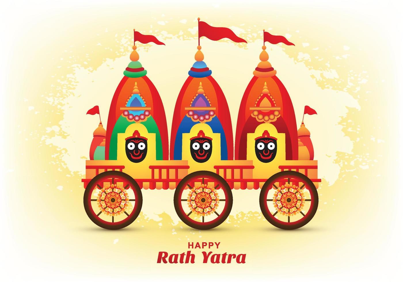 feliz rath yatra festival para fundo de férias lord jagannath puri vetor