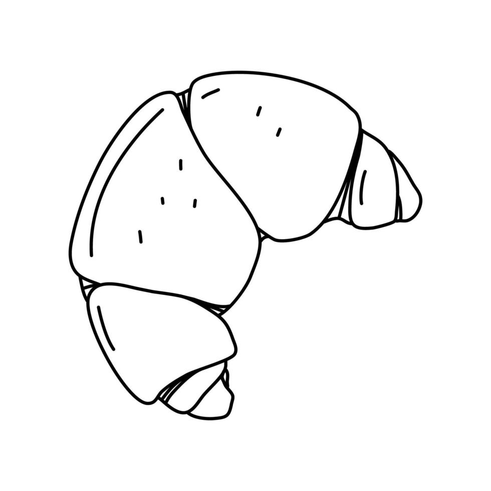 croissant. desenho vetorial doodle. vetor