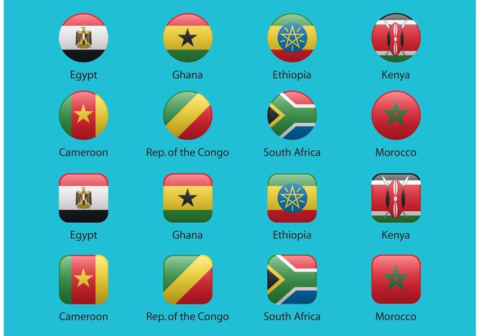 Bandeiras do vetor africano