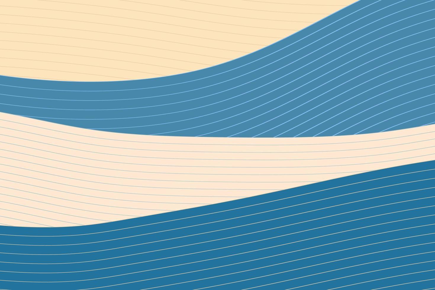 capa de slide de apresentação de paisagem de onda japonesa. ondas azuis em estilo abstrato. fundo padrão asiático tradicional com mar vetor