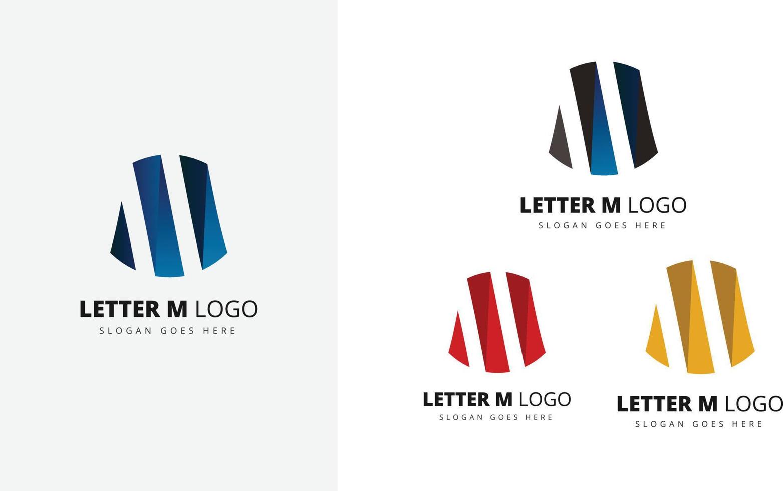 logotipo abstrato letra m, design de logotipo criativo moderno e exclusivo m letra, negócios de logotipo de letra m vetor