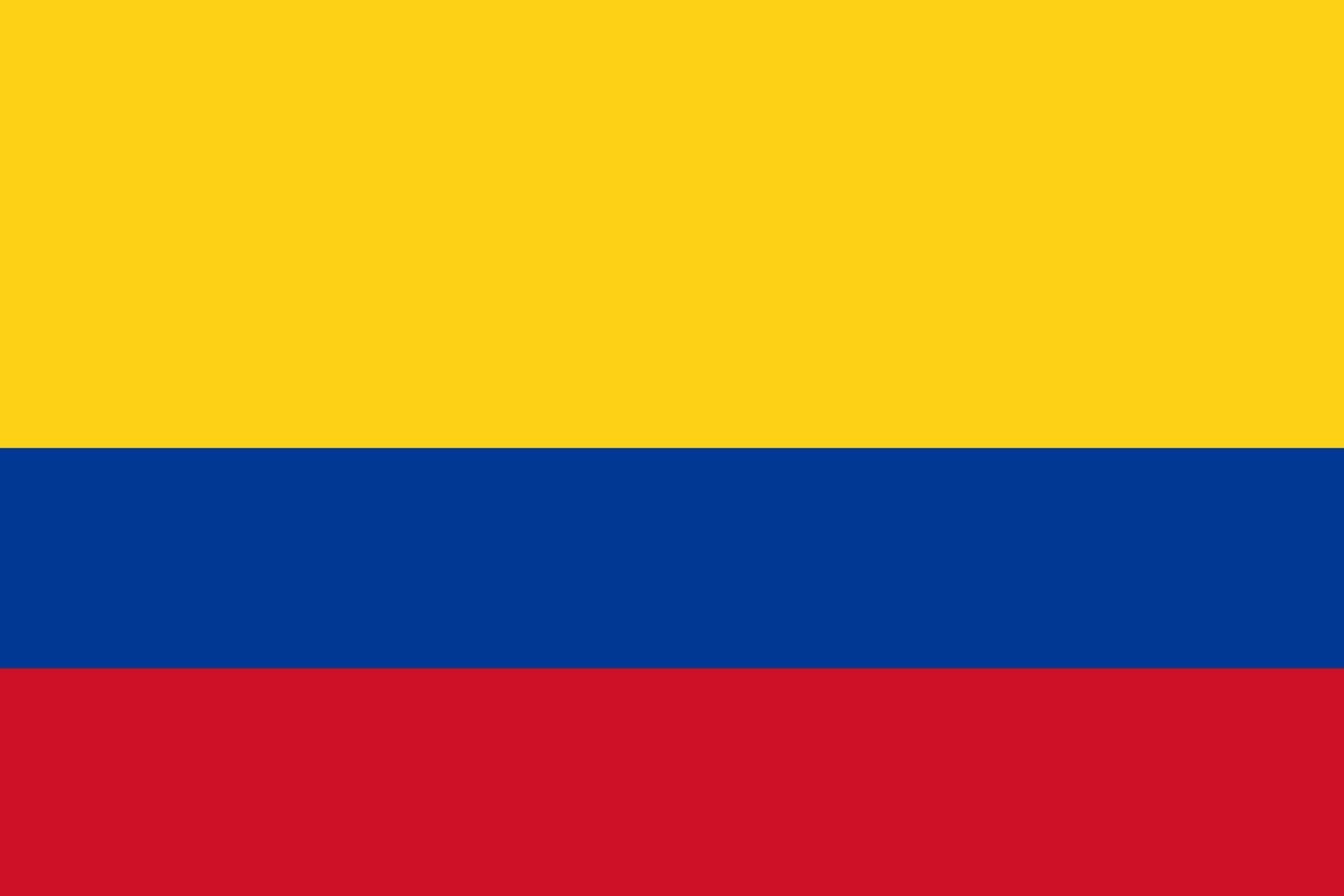 ilustração plana da bandeira da colômbia vetor