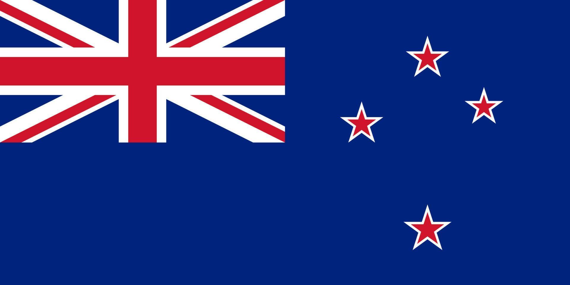 ilustração plana da bandeira da nova zelândia vetor