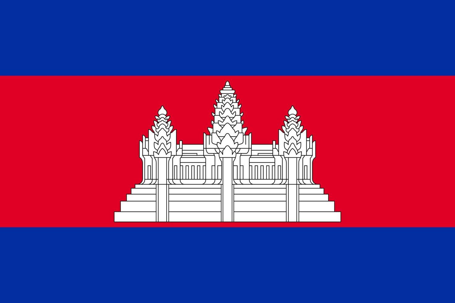 ilustração plana da bandeira do camboja vetor