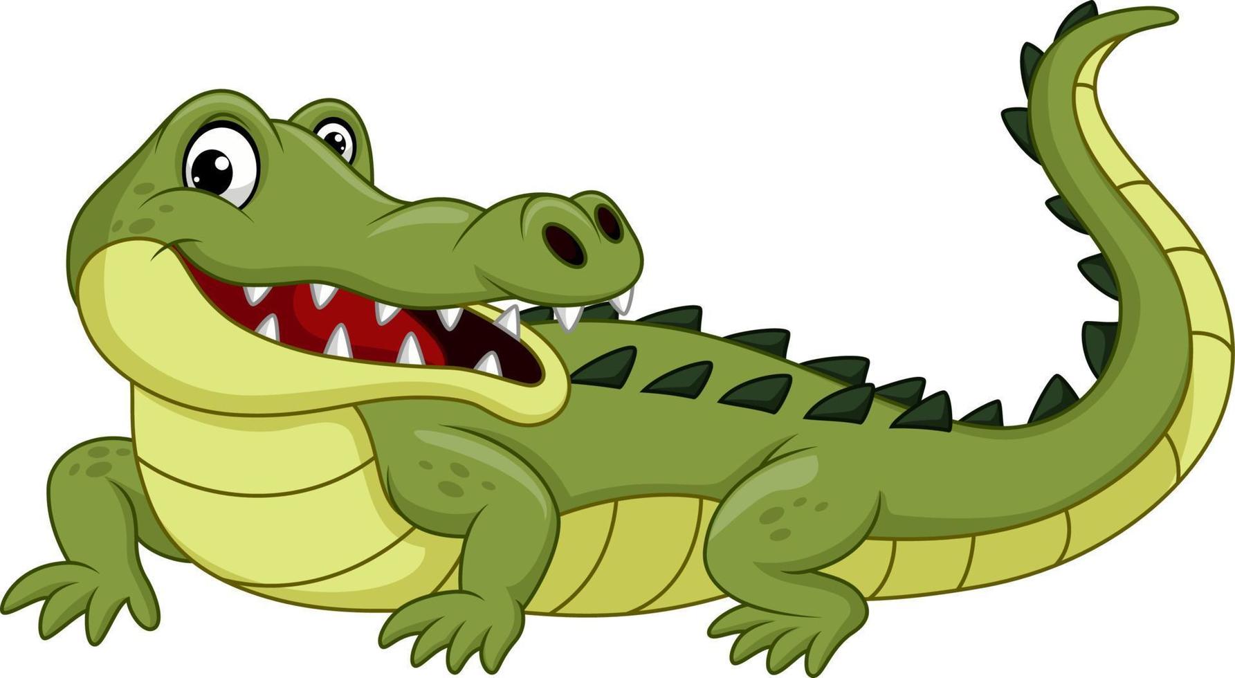 crocodilo de desenho animado isolado no fundo branco vetor