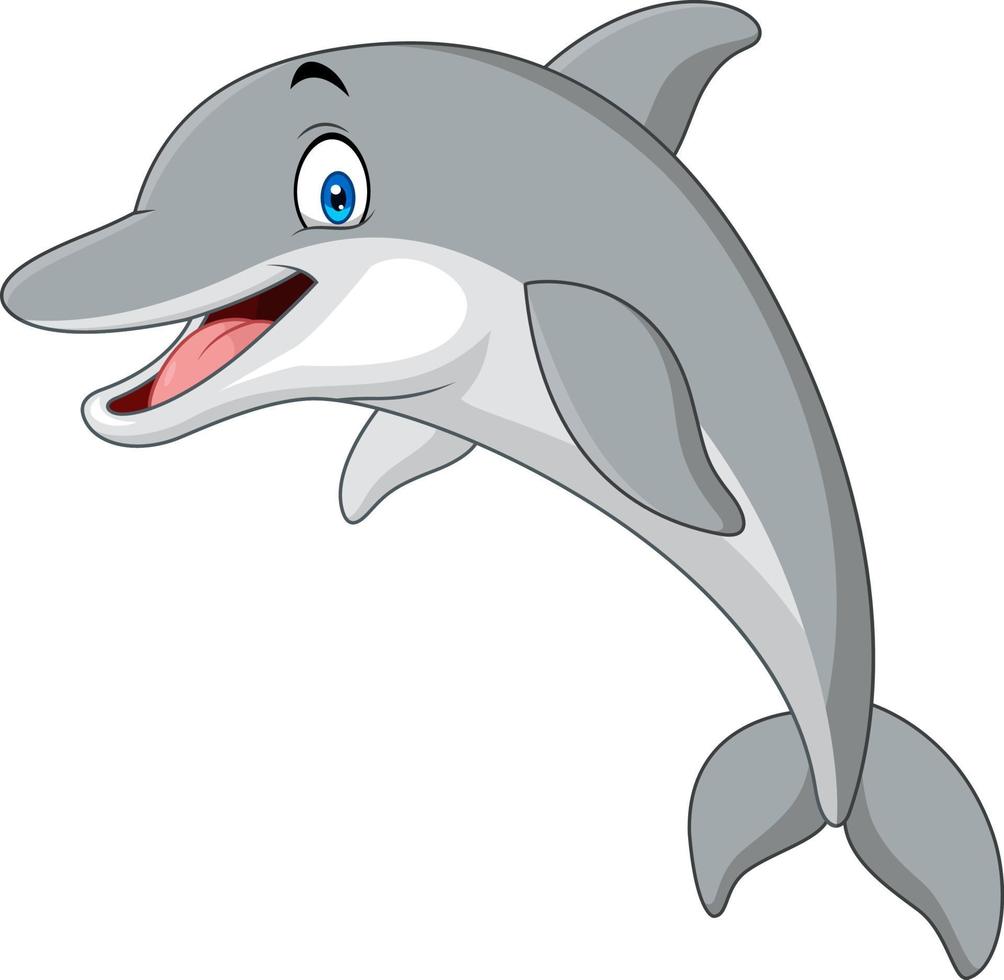 golfinho engraçado dos desenhos animados vetor