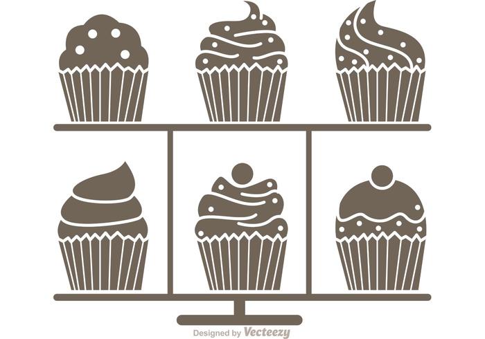 Silhueta cupcake stand vector