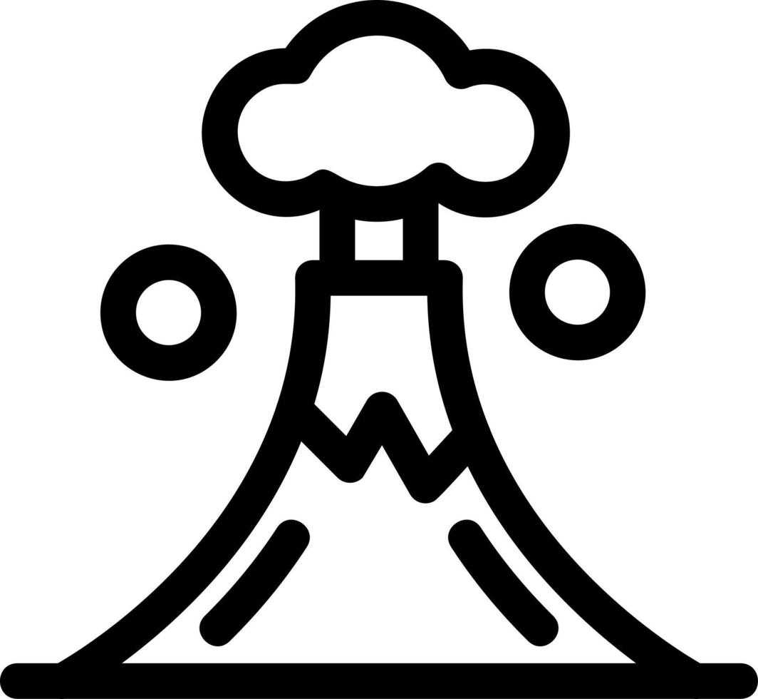 ícone de linha de paisagem de vulcão vetor