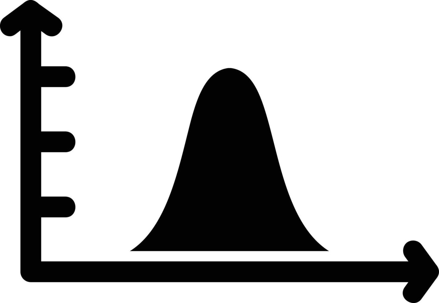 curva de sino no ícone de glifo de gráfico vetor