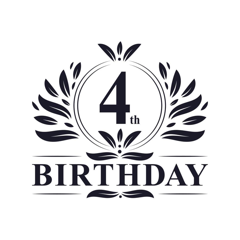 logotipo de aniversário de 4 anos, celebração do 4º aniversário. vetor