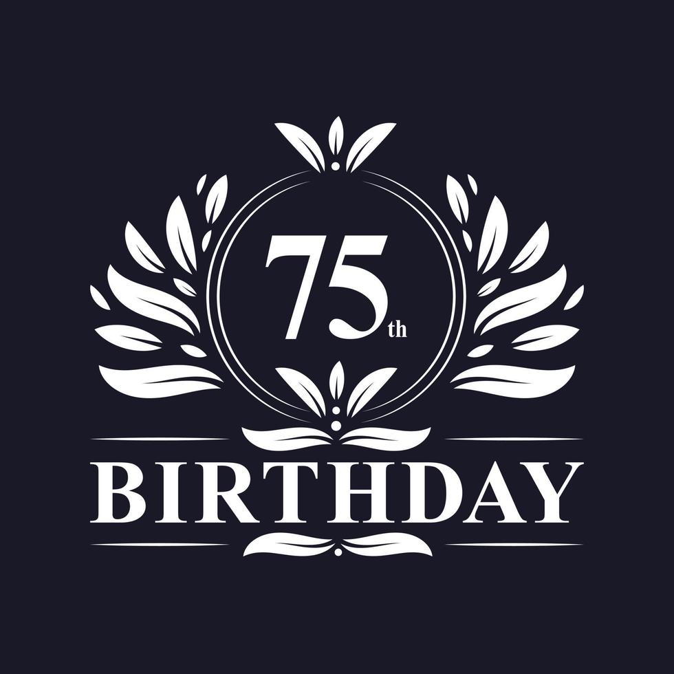 logotipo de aniversário de 75 anos, celebração de aniversário de 75 anos. vetor