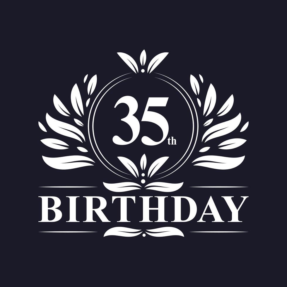 logotipo de aniversário de 35 anos, comemoração de aniversário de 35 anos. vetor