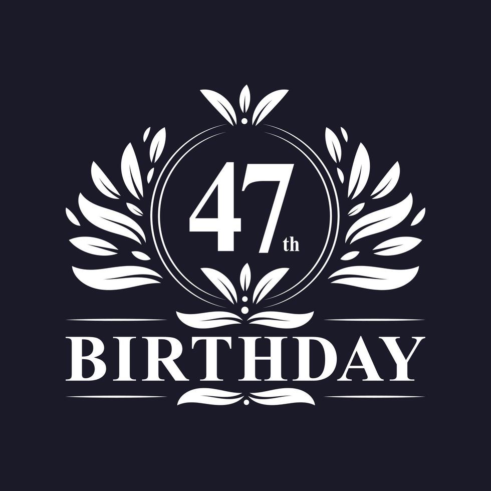 logotipo de aniversário de 47 anos, celebração de aniversário de 47 anos. vetor