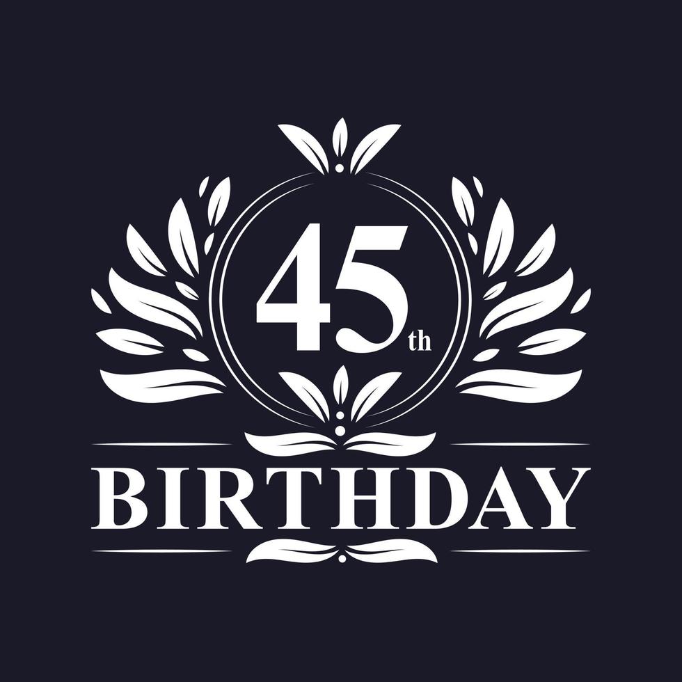 logotipo de aniversário de 45 anos, comemoração de aniversário de 45 anos. vetor