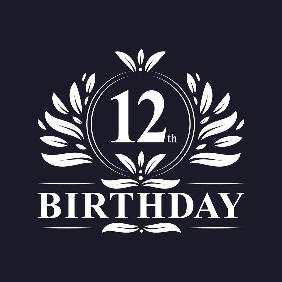 logotipo de aniversário de 12 anos, comemoração de 12 anos. vetor