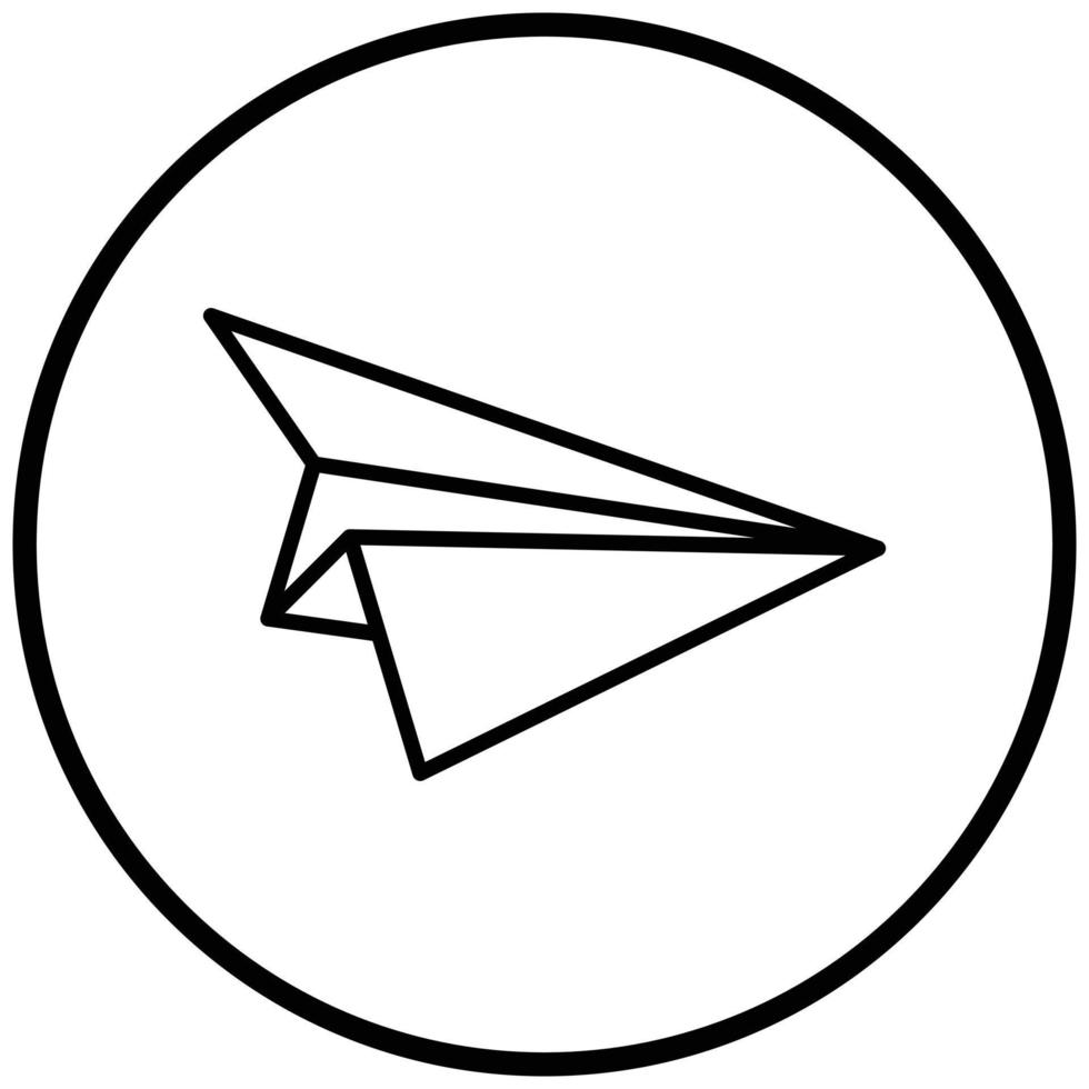 estilo de ícone de avião de papel vetor