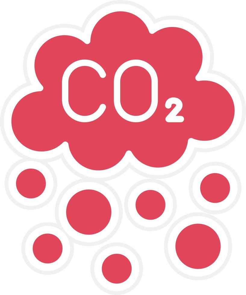 estilo de ícone de poluição por co2 vetor