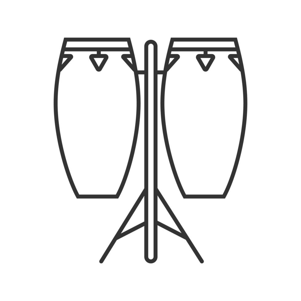 ícone linear conga. ilustração de linha fina. tumbadora. símbolo de contorno. desenho de contorno isolado de vetor