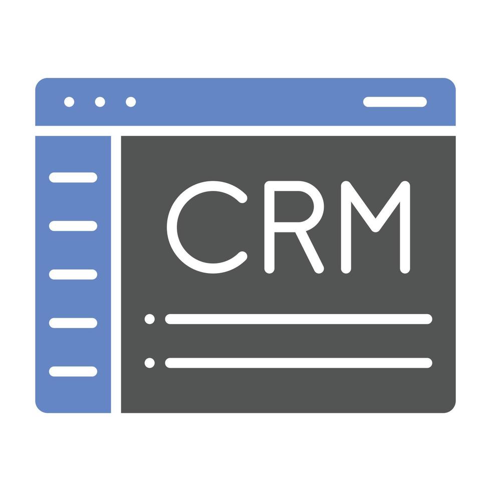 estilo de ícone de crm vetor