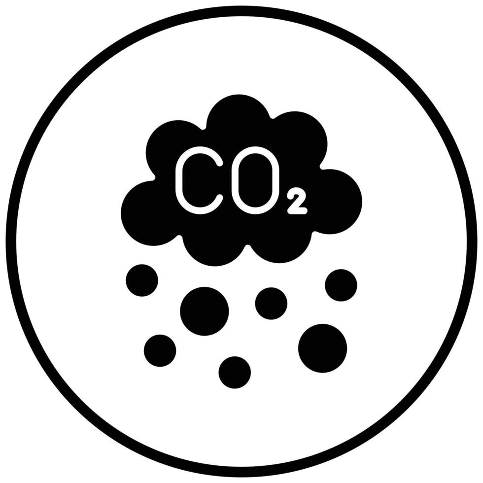 estilo de ícone de poluição por co2 vetor