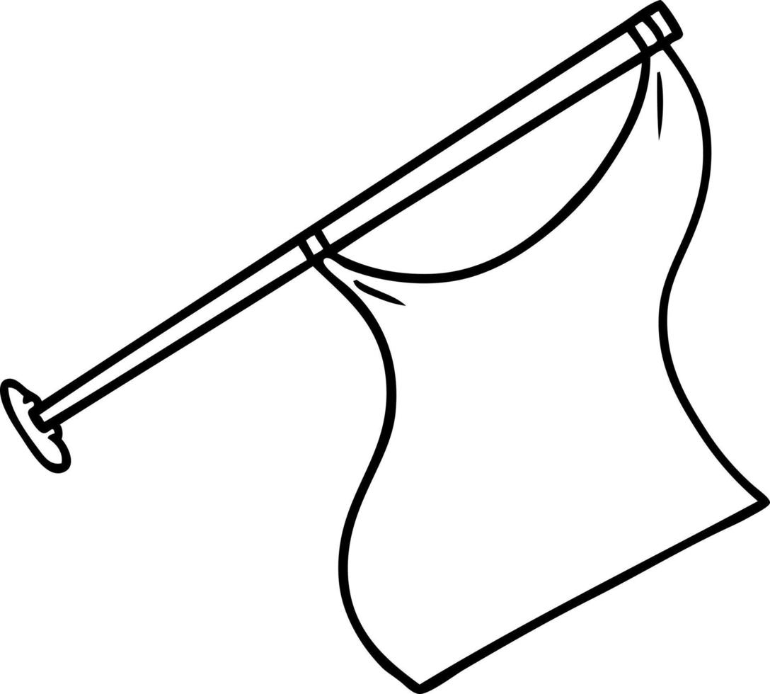 doodle de desenho de linha de uma aba branca no poste vetor