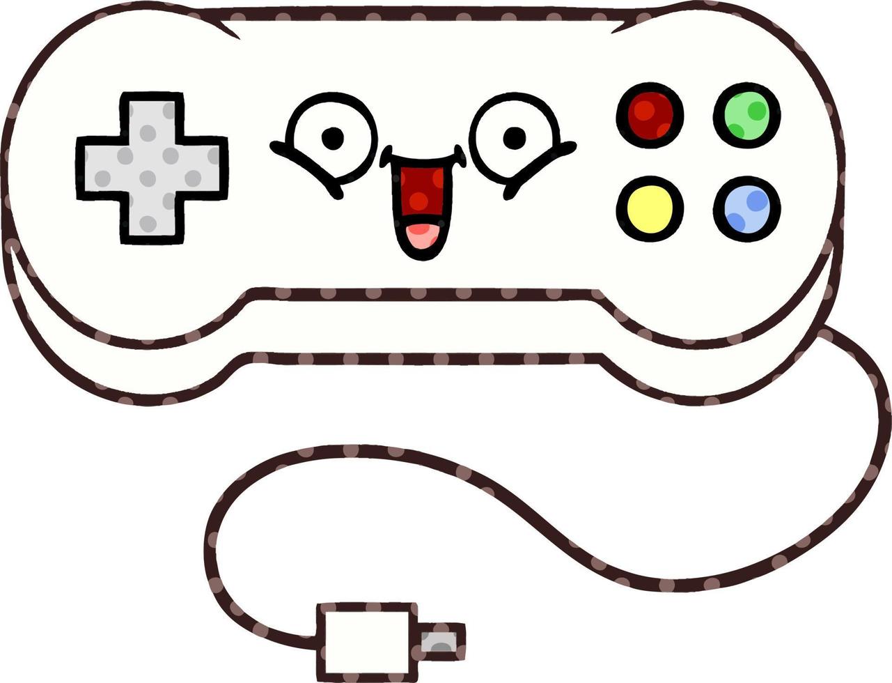 controlador de jogo de desenho animado estilo quadrinhos vetor