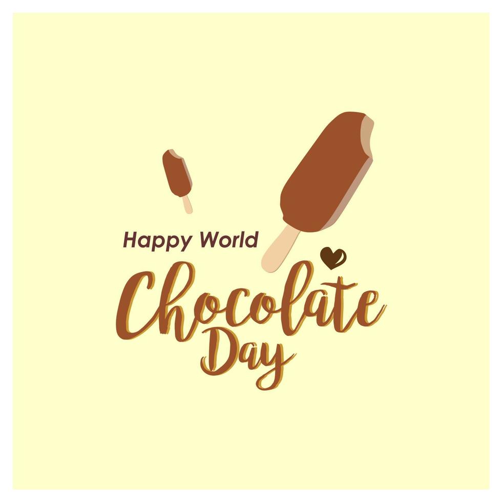 design de ilustração do dia mundial do chocolate. dia tamanho quadrado de chocolate. adequado para postagens de mídia social, designs de camisetas, ilustrações de papel de parede, planos de fundo. vetor